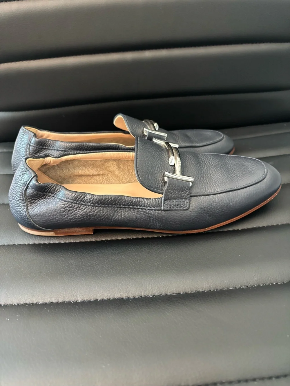 Tod's Navy Leather Bit Loafers